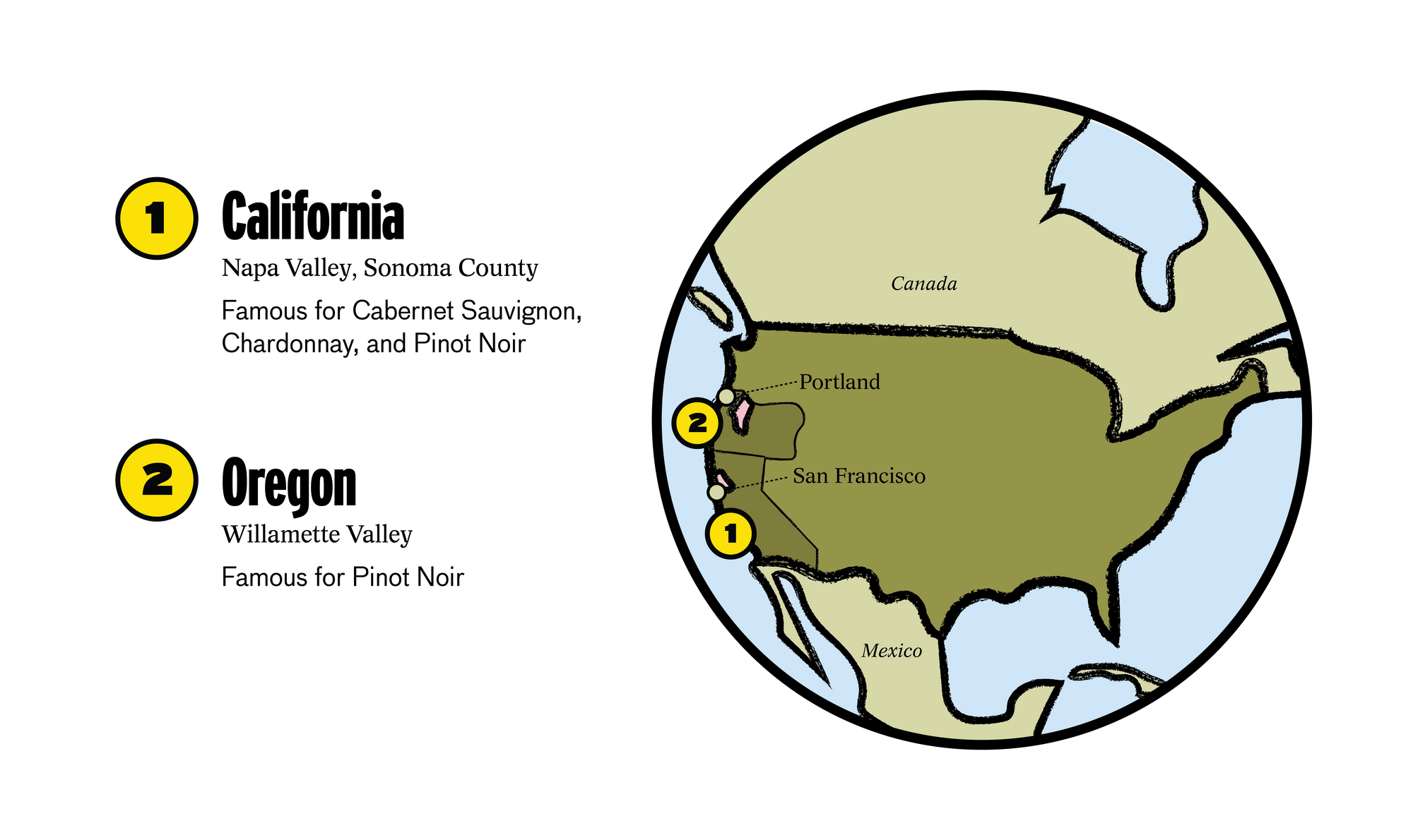 American wine regions map