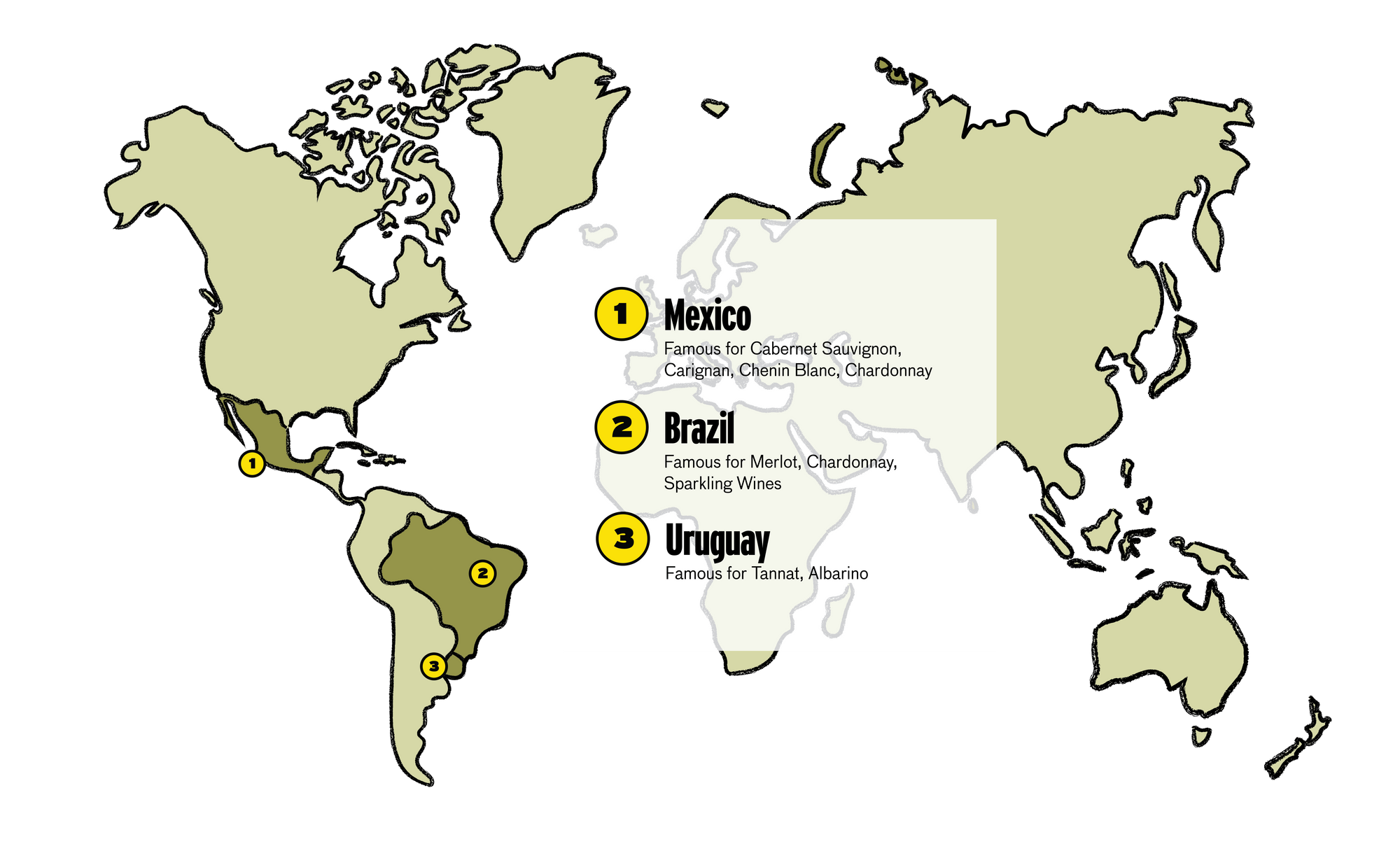 Rest of America wine regions map