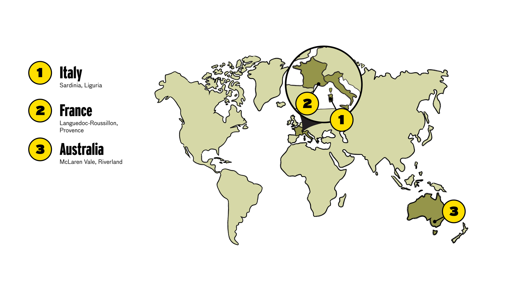 Vermentino wine regions map