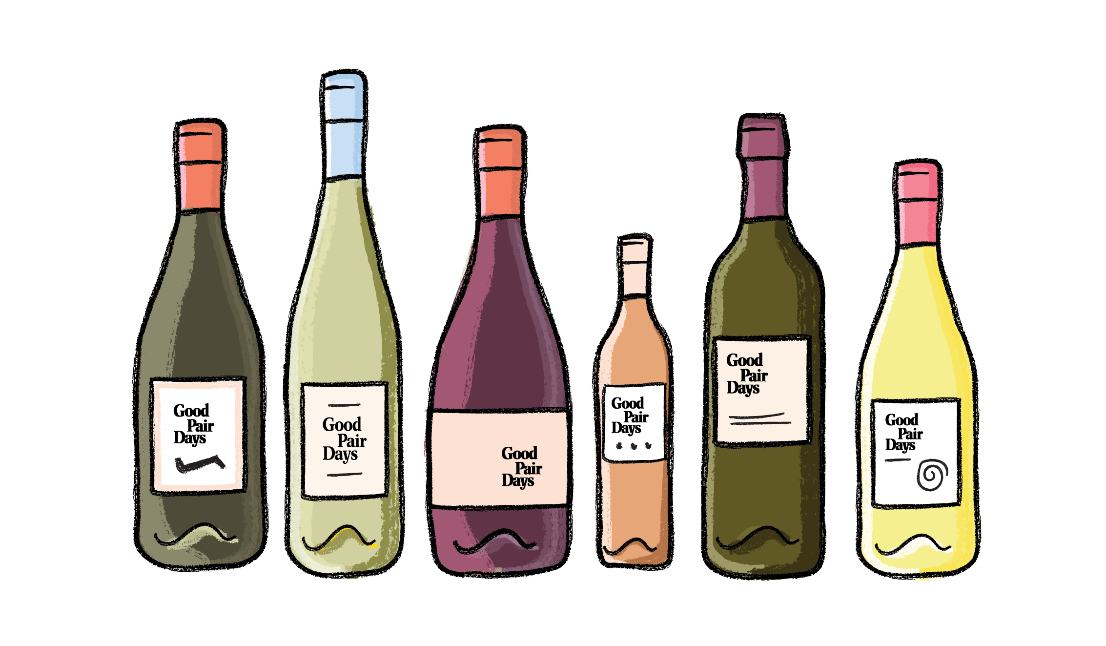 Main wine style bottles